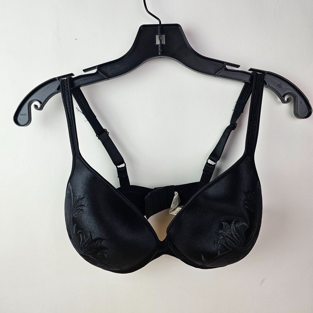 Bali 3258 Seductive Curve‎ Underwire Lined Full Coverage Bra 34D Black Floral